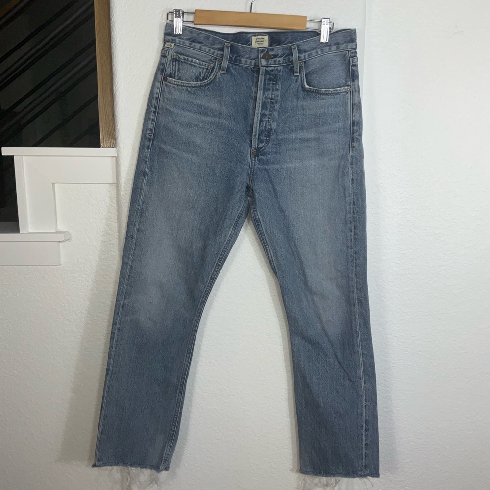 Citizens Of Humanity Charlotte Light Blue Straight Jeans - Picture 3 of 8